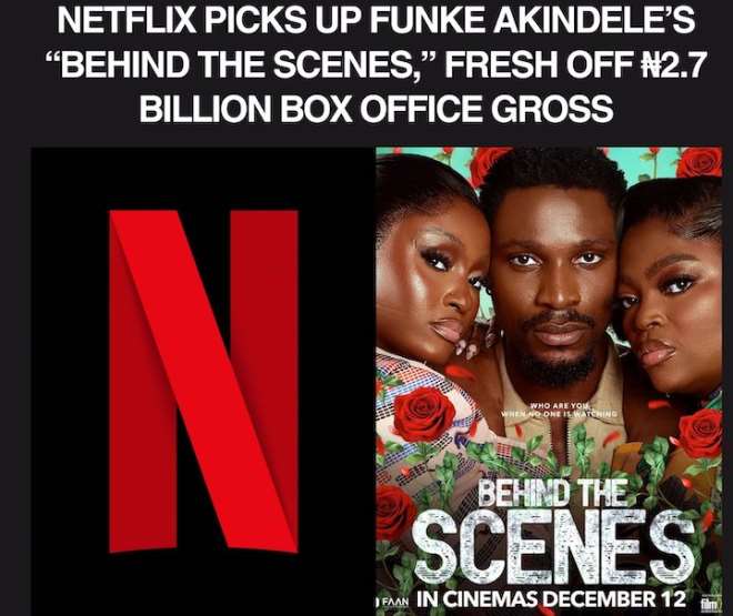 Behind The Scenes Netflix April 3 Nollywood movie release
